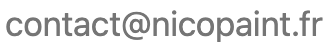 Adresse email contact@nicopaint.fr en texte noir